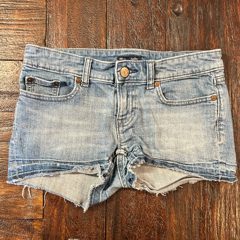 Gap Y2K Low Rise Micro Mini Hadley Blue Denim Jean Shorts